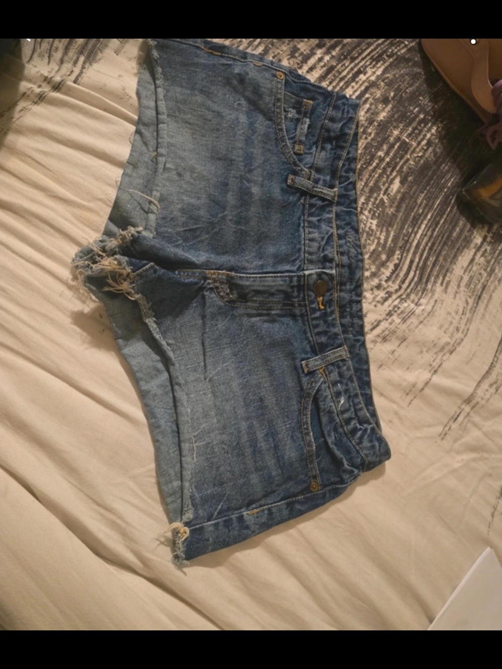 Women’s Distressed Blue Denim Jean Shorts